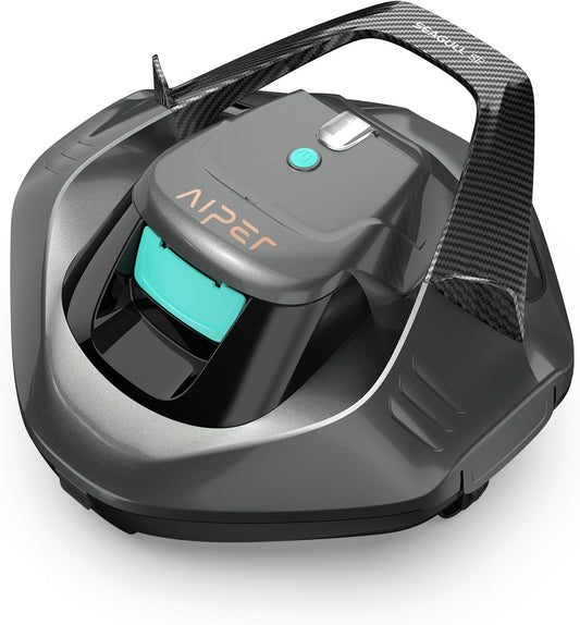 Aiper Poolroboter Kabellos Akku 90 Min Dual-Antrieb LED-Anzeige Auto-Park Flachboden Pool 80m²